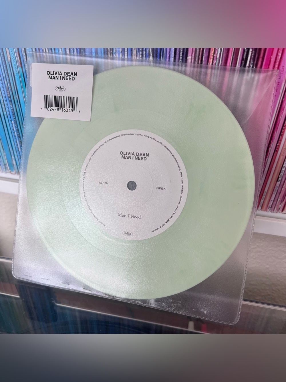 Olivia Dean MAN I NEED New Limited Edition Green Marbled Colored Vinyl 7"